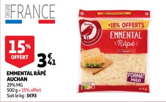 Auchan Emmental râpé auchan offre