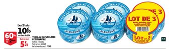 Auchan Thon au naturel MSC petit navire offre