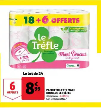 Auchan Papier Toilette Maxi Douceur Le Trèfle offre