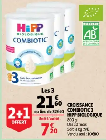 Auchan Croissance Combiotic 3 Hipp Biologique offre
