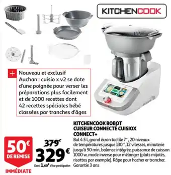 Auchan Kitchencook Robot Cuiseur Connecté Cuisiox Connect+ offre