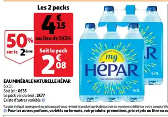 Auchan Eau minérale Naturelle Hépar offre