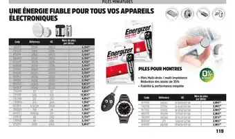Plein ciel Piles Pour Montres offre