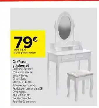 Carrefour Coiffeuse Et Tabouret offre