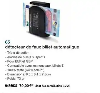 Plein ciel Détecteur De Faux Billet Automatique offre