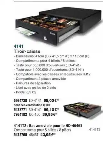 Plein ciel Tiroir Caisse offre