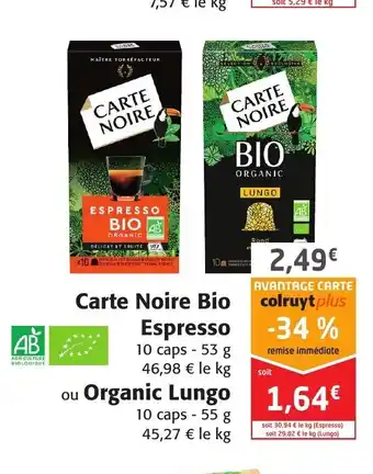 Colruyt Carte Noire Bio Espresso offre