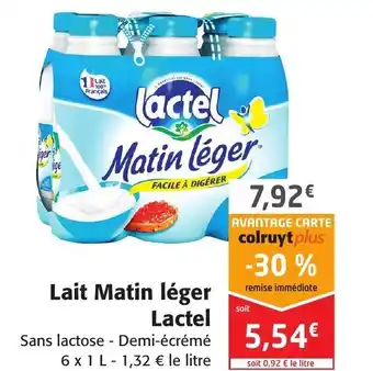 Colruyt Lait Matin Léger Lactel offre
