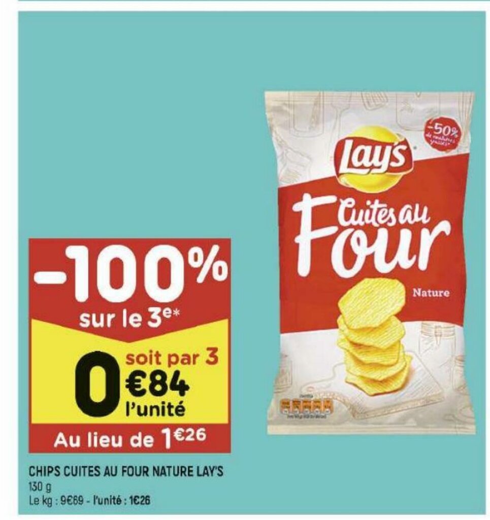 Promo Chips Cuites Au Four Nature Lays chez Leader Price Promo Chips Cuites Au Four Nature Lays chez Leader Price