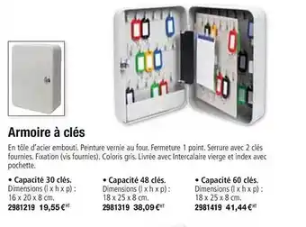 Plein ciel Armoire à Clés offre