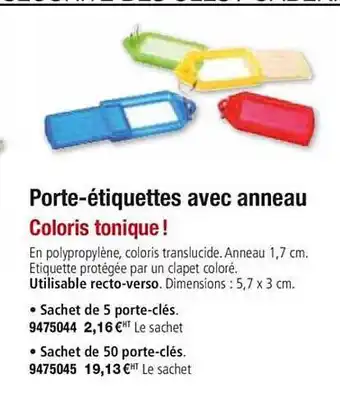 Plein ciel Porte étiquettes Avec Anneau offre