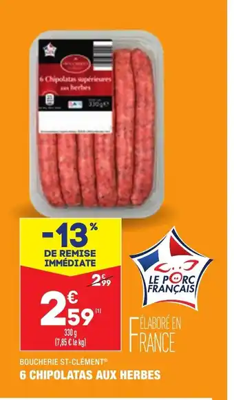 ALDI 6 Chipolatas Aux Herbes offre