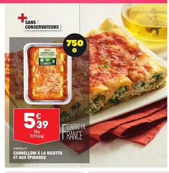 ALDI Cannelloni A La Ricotta Et Aux épinards offre