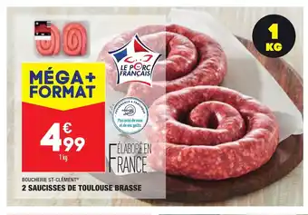 ALDI 2 Saucisses De Toulouse Brasse offre