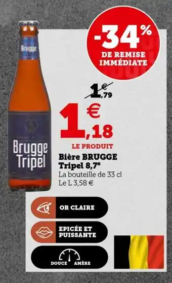 Super U Biére BRUGGE Tripel 8,7 offre