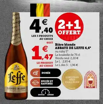 Super U Biére Blonde Abbaye De Leffe 6,6 offre