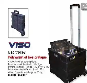 Plein ciel Bac Trolley Viso offre