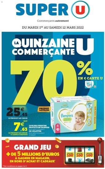Super U Couches Premium Protection Pampers offre