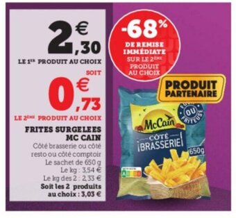 Super U Frites Surgelees MC Cain offre