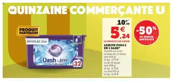 Super U Lessive Pods 2 En 1 Dash offre
