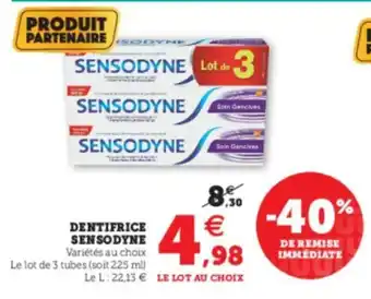 Super U Dentifrice Sensodyne offre