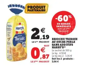 Super U Brioche Tresse Au Sucre Perle Sans Additifs Harrys offre