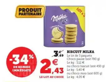 Super U Biscuit Milka offre