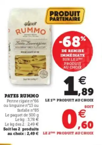 Super U Pates Rummo offre