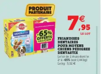 Super U Friandises Dentaires Pour Moyens Chiens Pedigree Dentastix offre