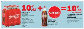 Super U Coca Cola Regulat + Coca Cola Regular 1 L offre