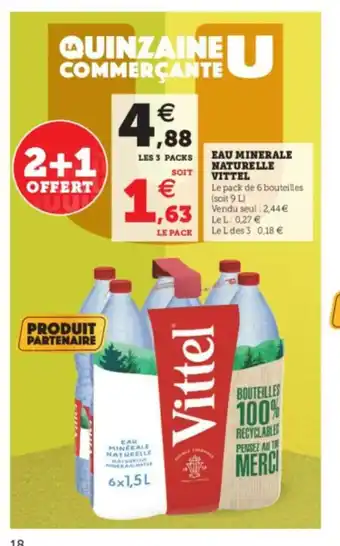Super U Eau Minerale Naturelle Vittel offre