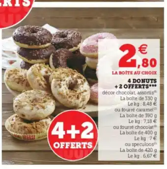 Super U 4 Donuts + 2 Offerts offre