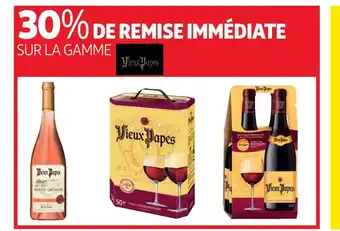Auchan Vieux papes bon plan sur la gamme des vins vieux papes offre