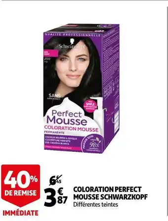 Auchan Schwarzkopf coloration perfect mousse offre
