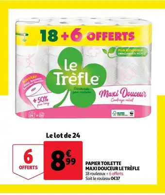 Auchan Le trèfle papier toilette maxi douceur offre