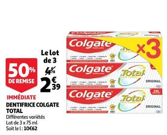 Auchan Colgate dentifrice total offre