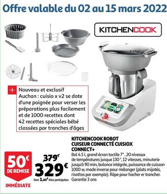 Auchan Kitchencook robot cuiseur connecté cuisiox connect+ offre