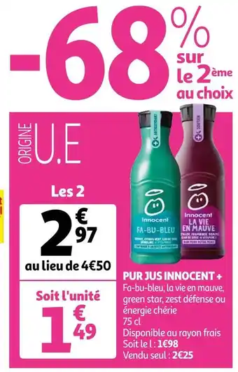 Auchan Innocent + pur jus offre