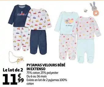Auchan In extenso pyjamas velours bébé offre