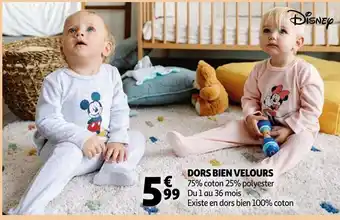Auchan Disney dors bien velours offre