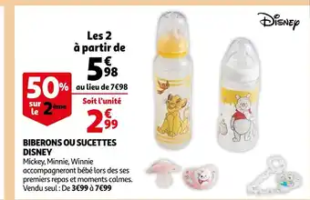 Auchan Disney biberons ou sucettes offre