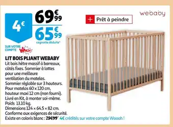 Webaby lit bois pliant