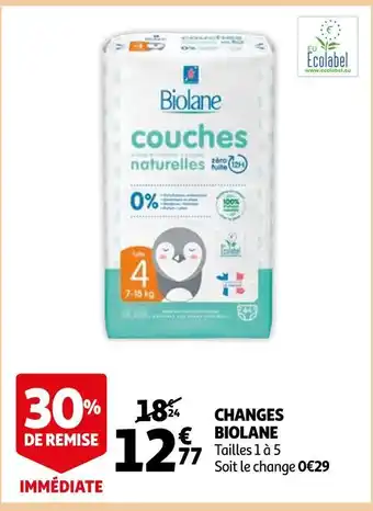 Auchan Biolane changes offre