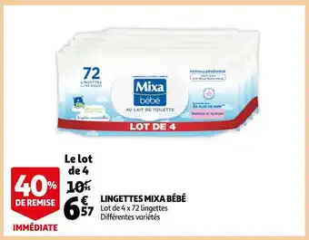 Auchan Mixa lingettes bébé offre