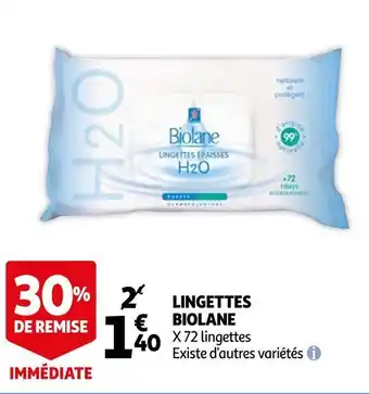Auchan Biolane lingettes offre