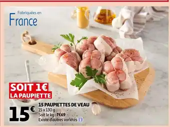 Auchan 15 paupiettes de veau offre