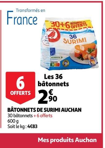 Auchan Auchan bâtonnets de surimi offre