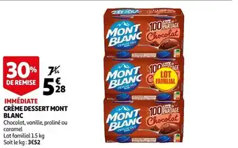 Auchan Mont blanc crème dessert offre