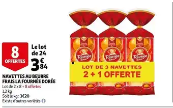 Auchan La fournée dorée navettes au beurre frais offre