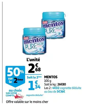 Auchan Mentos mentos offre